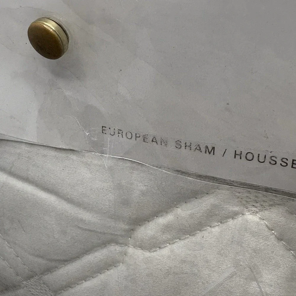 Ralph Lauren Suite Diamond Quilted‎ Cream Cotton  Euro Sham NEW One Sham